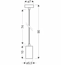 Lampy Wiszące|Oświetlenie Przedpokoju>Candellux Lighting Lampa wisząca czarna oprawa 1X25W GU10 10cm Tubo