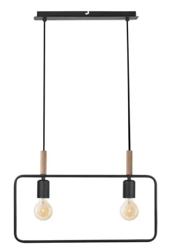 Lampy Wiszące|Oświetlenie Jadalni>Candellux Lighting Lampa wisząca czarna regulowana wysokość 2x60W E27 Frame