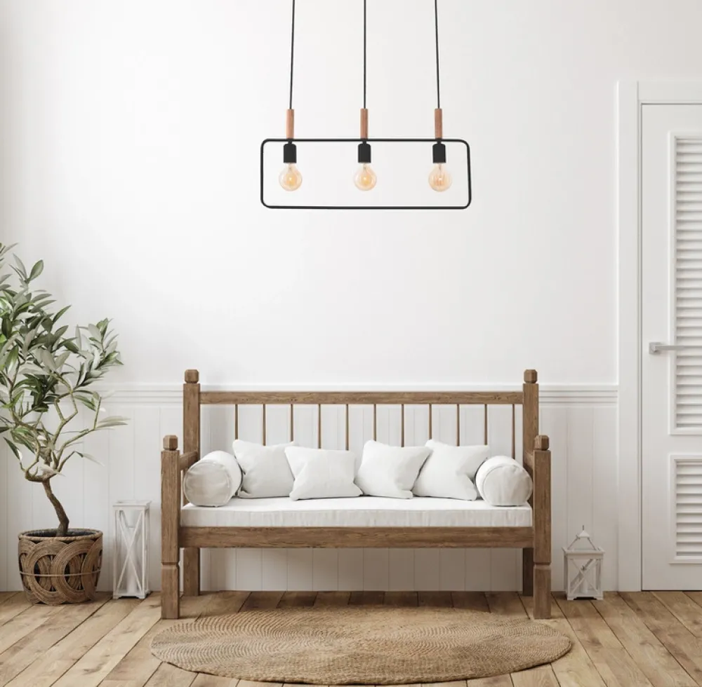 Oświetlenie Jadalni|Oświetlenie Kuchni>Candellux Lighting Lampa wisząca czarna regulowana wysokość 3x60W E27 Frame