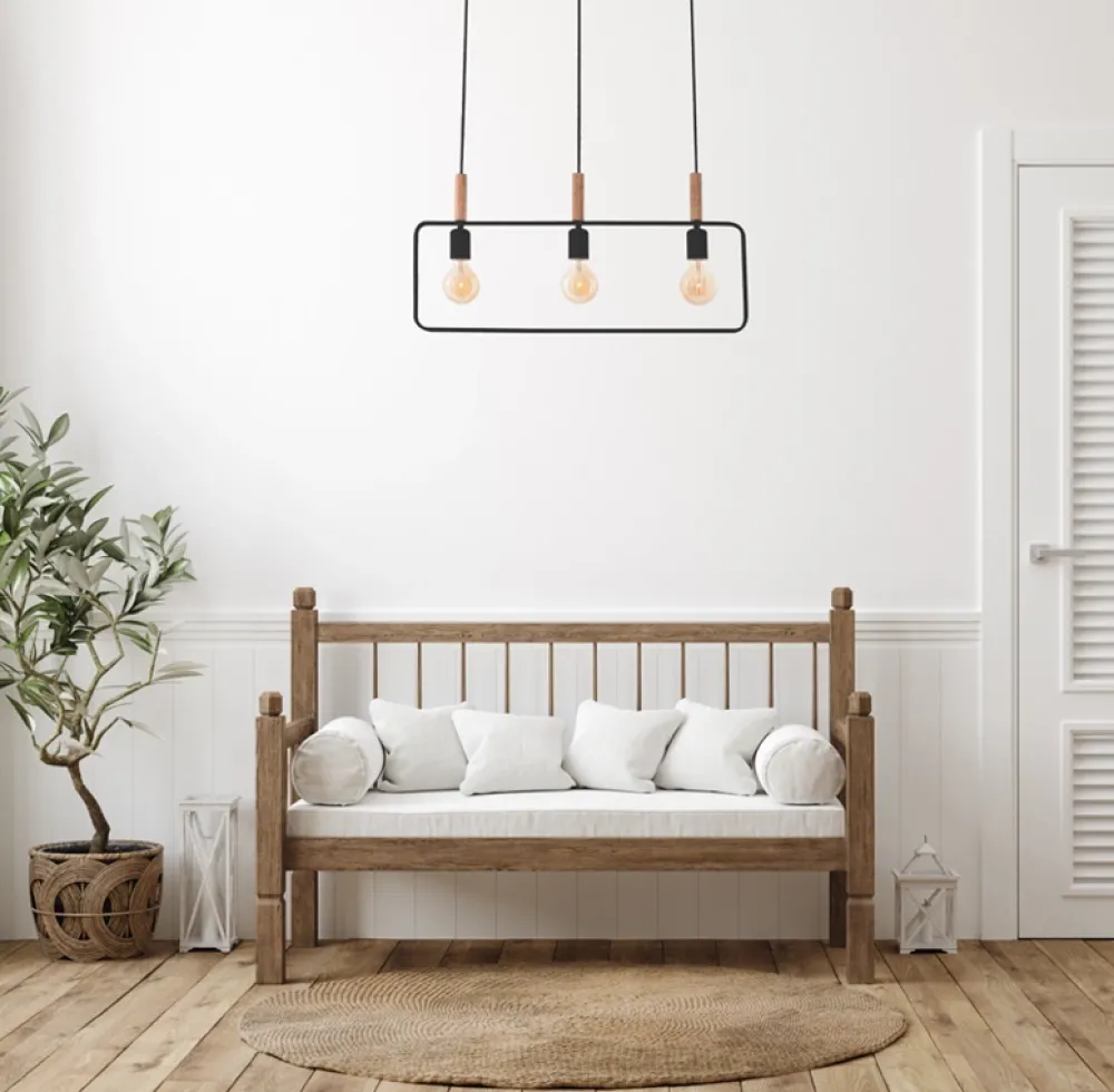 Oświetlenie Jadalni|Oświetlenie Kuchni>Candellux Lighting Lampa wisząca czarna regulowana wysokość 3x60W E27 Frame