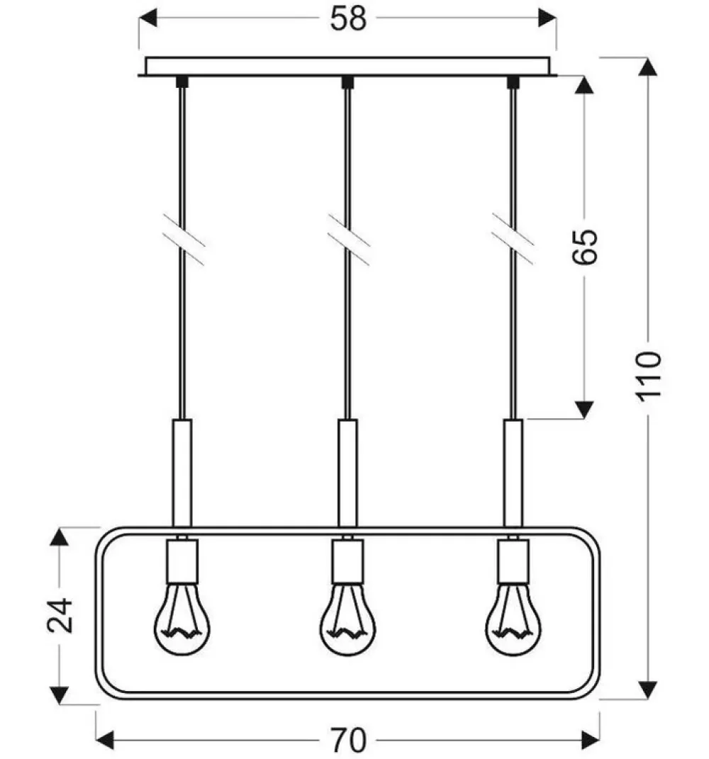 Oświetlenie Jadalni|Oświetlenie Kuchni>Candellux Lighting Lampa wisząca czarna regulowana wysokość 3x60W E27 Frame