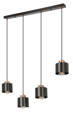 Oświetlenie Jadalni|Oświetlenie Kuchni>Candellux Lighting Lampa wisząca czarna 4xE27 Olena