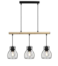 Oświetlenie Jadalni|Oświetlenie Kuchni>Candellux Lighting Lampa wisząca czarna 3x60W Bernita