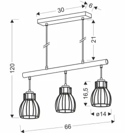Oświetlenie Jadalni|Oświetlenie Kuchni>Candellux Lighting Lampa wisząca czarna 3x60W Bernita