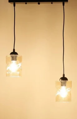 Oświetlenie Przedpokoju|Oświetlenie Jadalni></noscript>Candellux Lighting Lampa wisząca czarna/bursztynowa listwa 2xE27 Felis