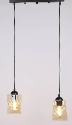 Oświetlenie Przedpokoju|Oświetlenie Jadalni></noscript>Candellux Lighting Lampa wisząca czarna/bursztynowa listwa 2xE27 Felis