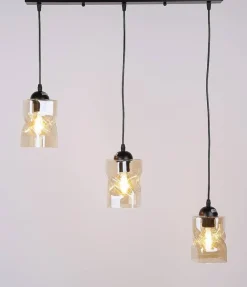 Oświetlenie Przedpokoju|Oświetlenie Jadalni></noscript>Candellux Lighting Lampa wisząca czarna/bursztynowa listwa 3xE27 Felis