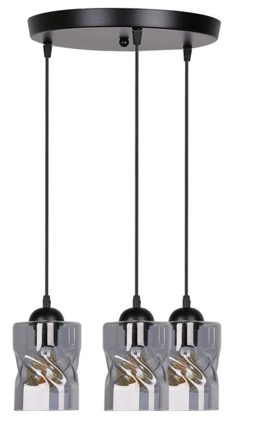 Oświetlenie Jadalni|Oświetlenie Sypialni>Candellux Lighting Lampa wisząca czarna/dymiona talerz 3xE27 Felis 33-00200