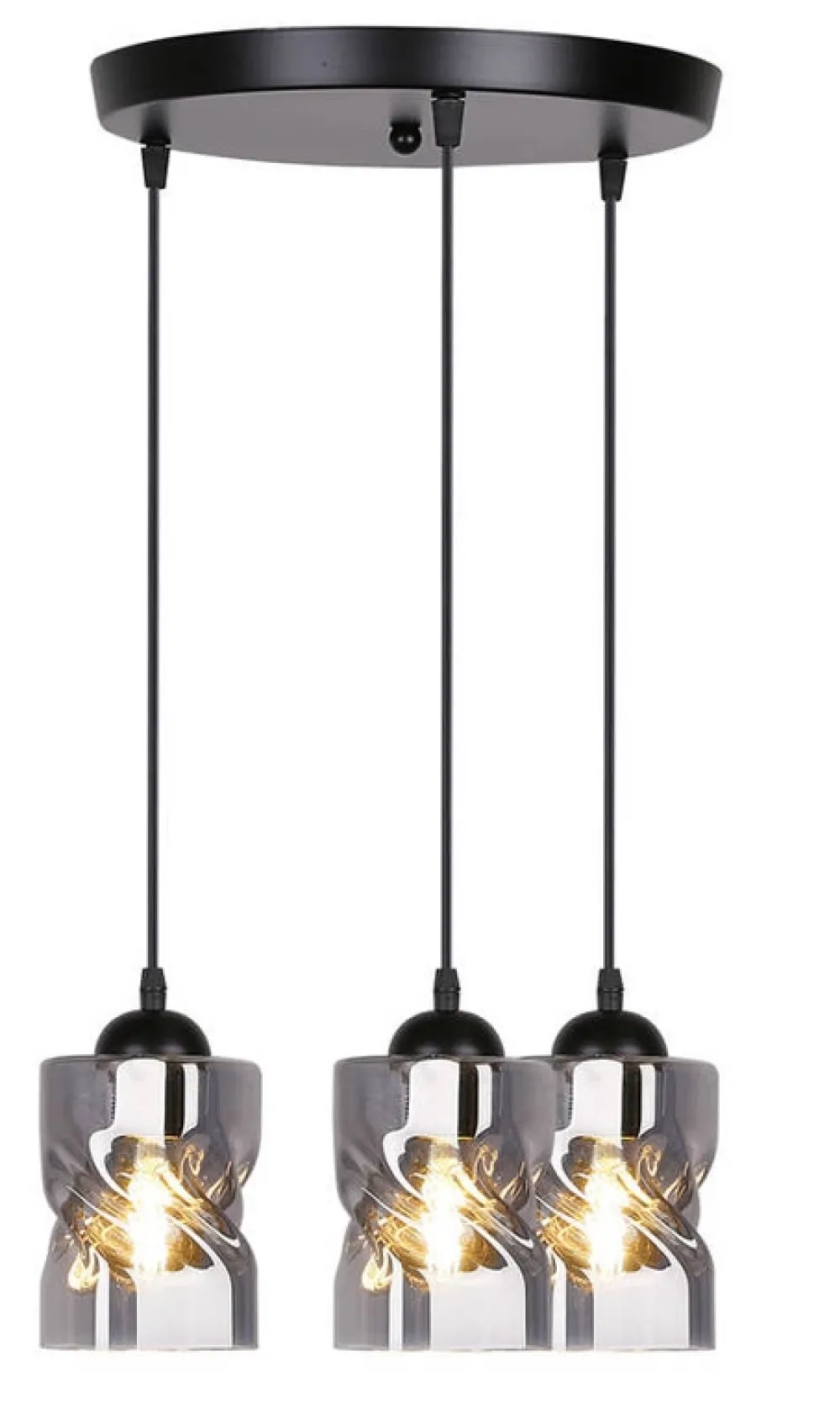 Oświetlenie Jadalni|Oświetlenie Sypialni>Candellux Lighting Lampa wisząca czarna/dymiona talerz 3xE27 Felis 33-00200