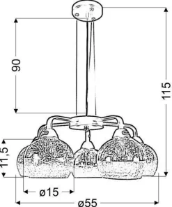 Oświetlenie Jadalni|Oświetlenie Sypialni>Candellux Lighting Lampa wisząca czarno-złota 5 Cromina Gold