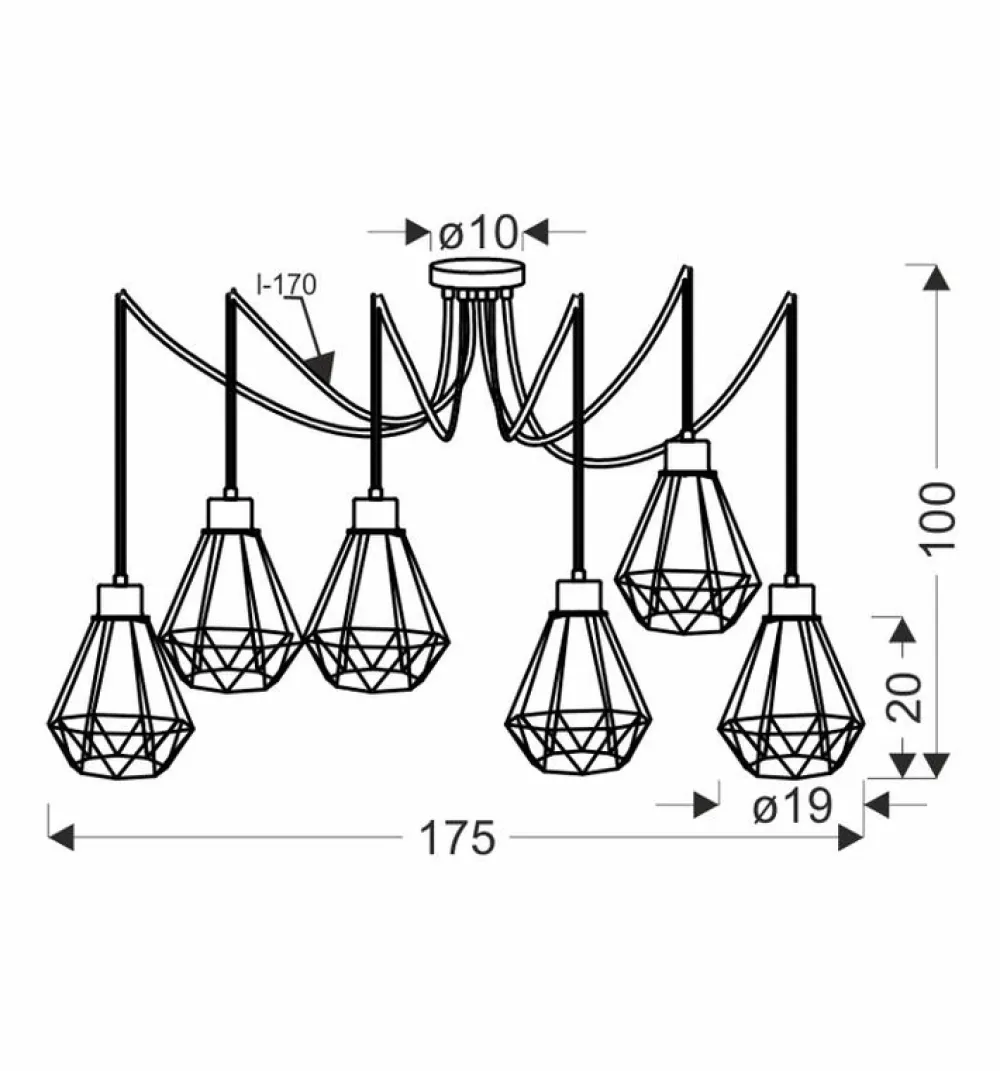 Oświetlenie Jadalni|Oświetlenie Kuchni>Candellux Lighting Lampa wisząca czarno-złota 6 Primo