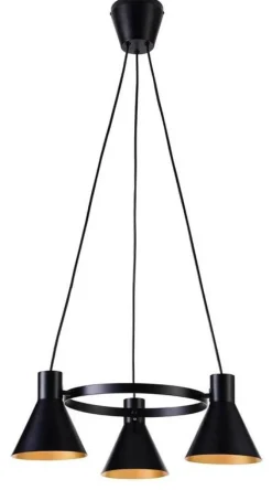 Oświetlenie Sypialni|Oświetlenie Salonu>Candellux Lighting Lampa wisząca czarno-złota matowa sufitowa 3x40W More