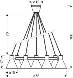 Oświetlenie Sypialni|Oświetlenie Salonu>Candellux Lighting Lampa wisząca czarno-złota matowa sufitowa 7x40W More