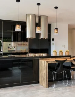 Oświetlenie Przedpokoju|Oświetlenie Jadalni>Candellux Lighting Lampa wisząca czarno-złota szklany klosz 60W E27 Fresno