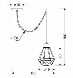 Oświetlenie Przedpokoju|Oświetlenie Jadalni>Candellux Lighting Lampa wisząca czarny + złoty druciany klosz Primo