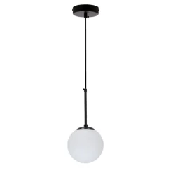 Oświetlenie Kuchni|Oświetlenie Salonu>Ledea Lampa wisząca czarny E27 klosz biały 15cm Pompei
