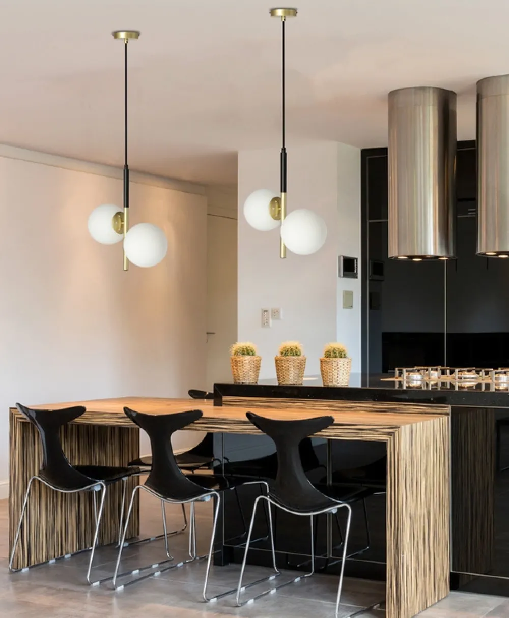 Oświetlenie Jadalni|Oświetlenie Kuchni>Candellux Lighting Lampa wisząca czarny mat/złota 2xE14 Duo