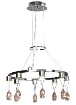 Oświetlenie Jadalni|Oświetlenie Sypialni>Candellux Lighting Lampa wisząca LED chrom kryształki Prisma