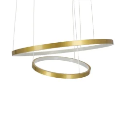 Oświetlenie Sypialni|Oświetlenie Salonu>Candellux Lighting Lampa wisząca LED 40W 50cm podwójny ring złota Lune