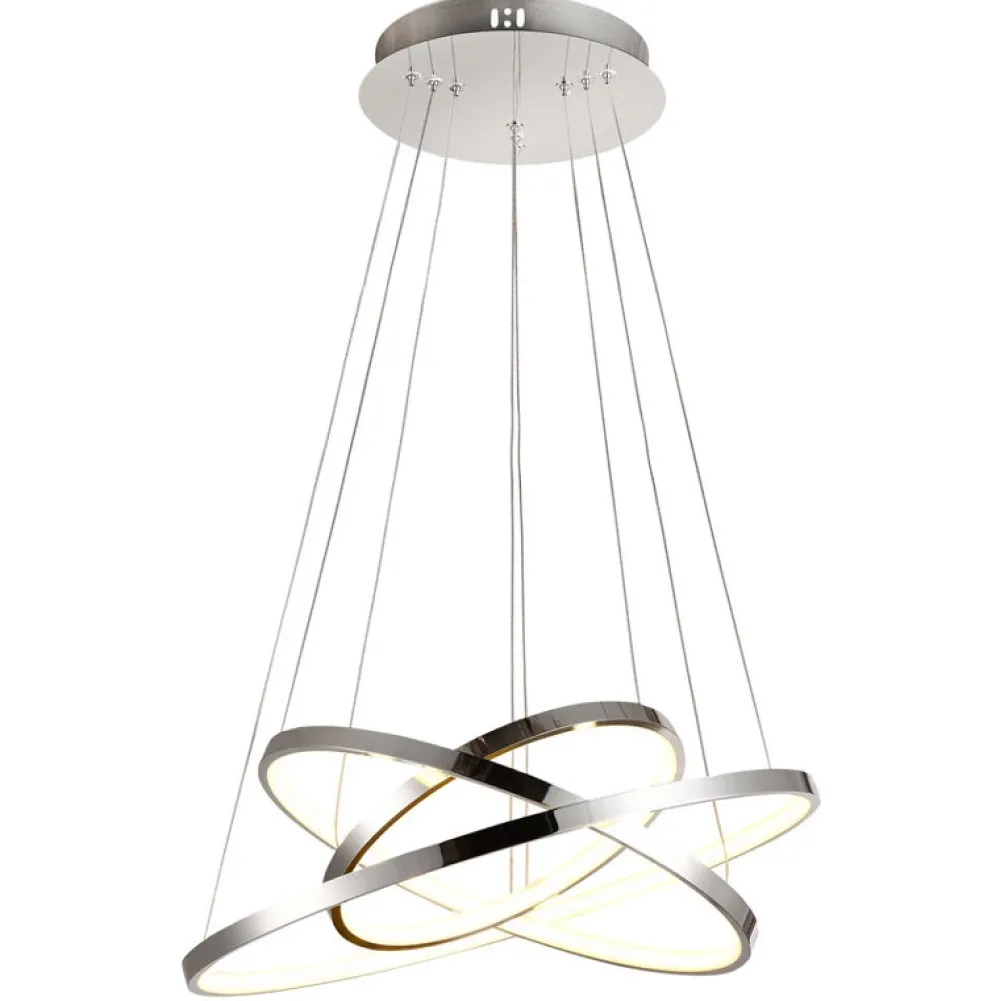 Oświetlenie Jadalni|Oświetlenie Kuchni>Candellux Lighting Lampa wisząca LED 60W Lune potrójny ring chrom