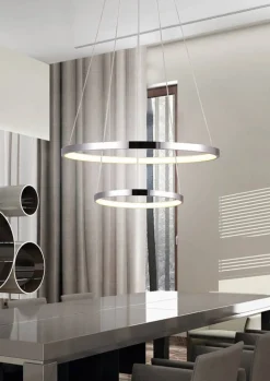 Oświetlenie Jadalni|Oświetlenie Kuchni>Candellux Lighting Lampa wisząca LED 40W okrągła 50cm chrom Lune