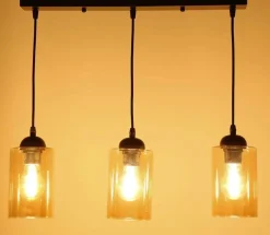 Oświetlenie Przedpokoju|Oświetlenie Jadalni></noscript>Candellux Lighting Lampa wisząca listwa czarno/brązowa 3xE27 Bistro