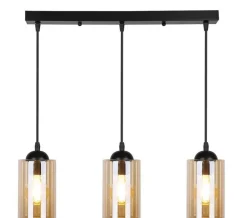 Oświetlenie Przedpokoju|Oświetlenie Jadalni></noscript>Candellux Lighting Lampa wisząca listwa czarno/brązowa 3xE27 Bistro