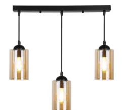 Oświetlenie Przedpokoju|Oświetlenie Jadalni></noscript>Candellux Lighting Lampa wisząca listwa czarno/brązowa 3xE27 Bistro