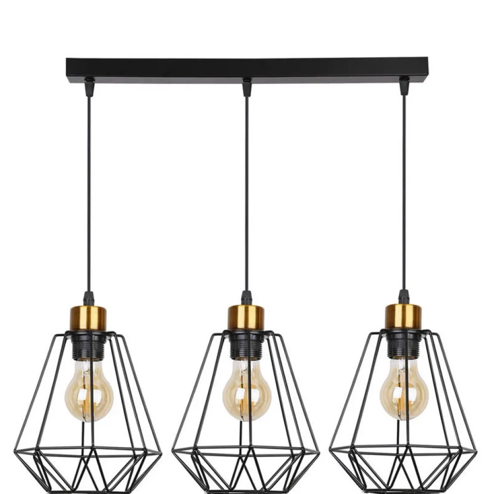 Lampy Wiszące|Oświetlenie Jadalni>Candellux Lighting Lampa wisząca listwa czarno-złota 3 Primo