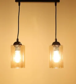 Oświetlenie Przedpokoju|Oświetlenie Jadalni></noscript>Candellux Lighting Lampa wisząca listwa czarno/brązowa 2xE27 Bistro