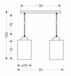 Oświetlenie Przedpokoju|Oświetlenie Jadalni></noscript>Candellux Lighting Lampa wisząca listwa czarno/brązowa 2xE27 Bistro