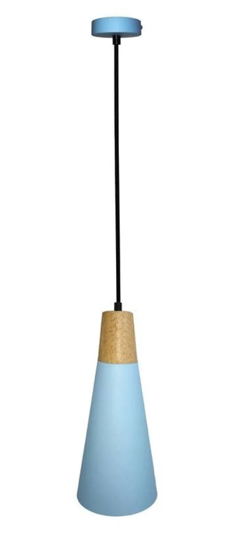 Oświetlenie Przedpokoju|Oświetlenie Jadalni>Ledea Lampa wisząca niebieska metalowa + drewno Faro