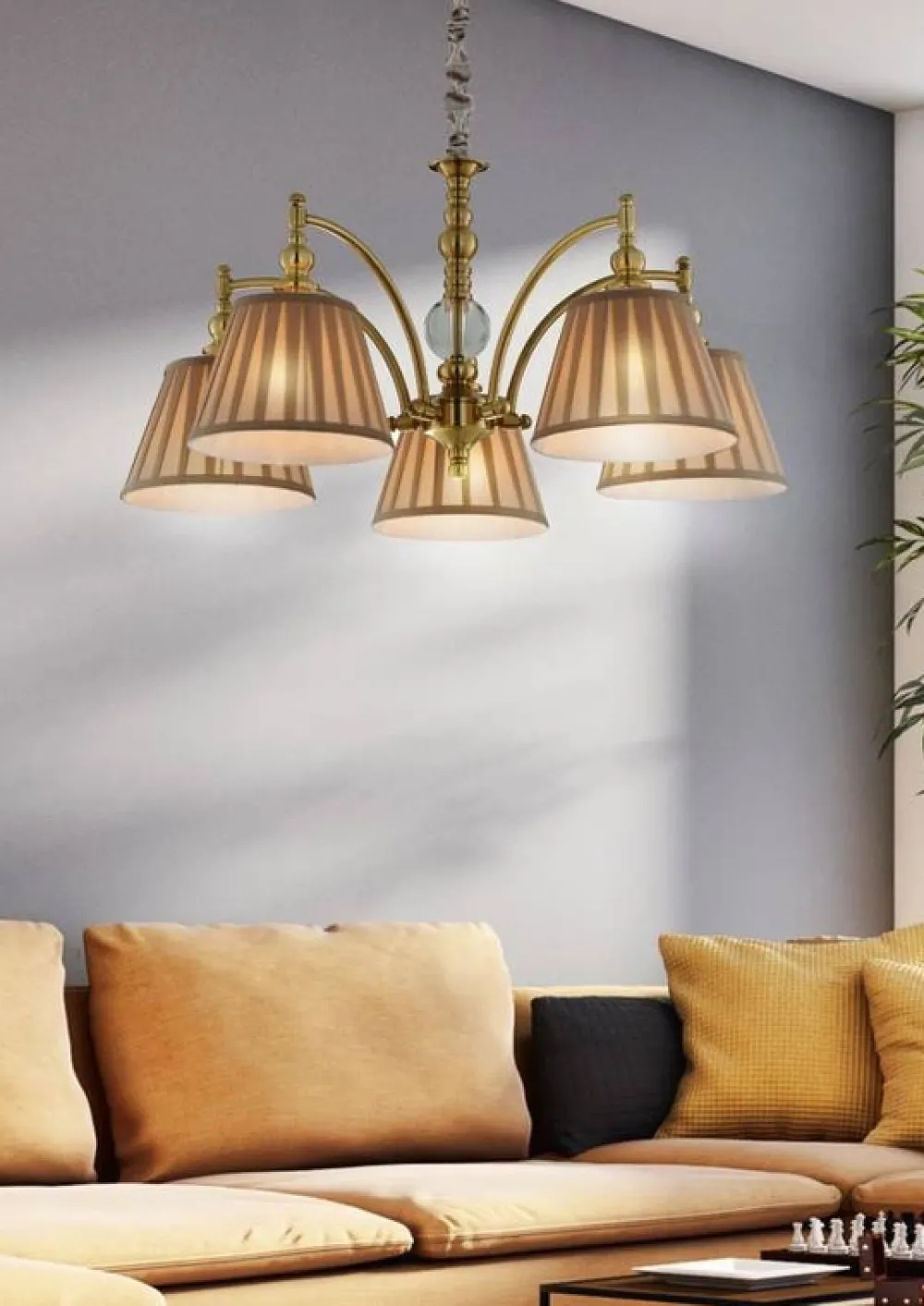 Oświetlenie Sypialni|Oświetlenie Salonu>Candellux Lighting Lampa wisząca patynowa regulowan łańcuch 5x40W E14 Auctin