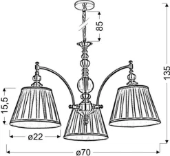 Oświetlenie Przedpokoju|Oświetlenie Jadalni></noscript>Candellux Lighting Lampa wisząca patynowa żyrandol 3 Austin