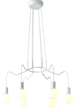 Oświetlenie Przedpokoju|Oświetlenie Jadalni>Candellux Lighting Lampa wisząca sufitowa biała matowa oprawa 6x40W Basso