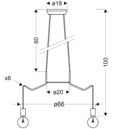 Oświetlenie Przedpokoju|Oświetlenie Jadalni></noscript>Candellux Lighting Lampa wisząca sufitowa biała matowa oprawa 6x40W Basso