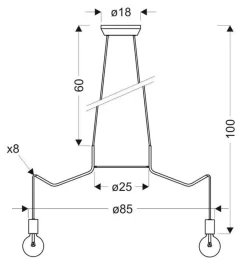 Oświetlenie Przedpokoju|Oświetlenie Sypialni></noscript>Candellux Lighting Lampa wisząca sufitowa biała matowa oprawa 8x40W Basso