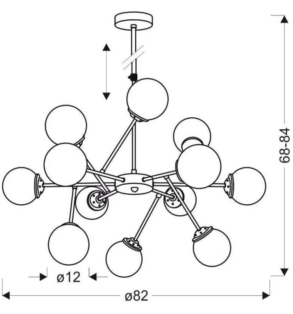 Oświetlenie Przedpokoju|Oświetlenie Jadalni>Candellux Lighting Lampa wisząca sufitowa chrom szklane klosze 12x40W Best