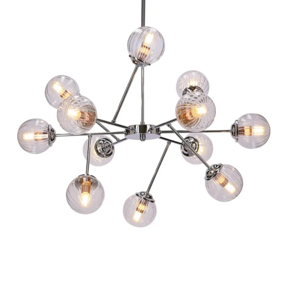 Oświetlenie Przedpokoju|Oświetlenie Jadalni>Candellux Lighting Lampa wisząca sufitowa chrom szklane klosze 12x40W Best