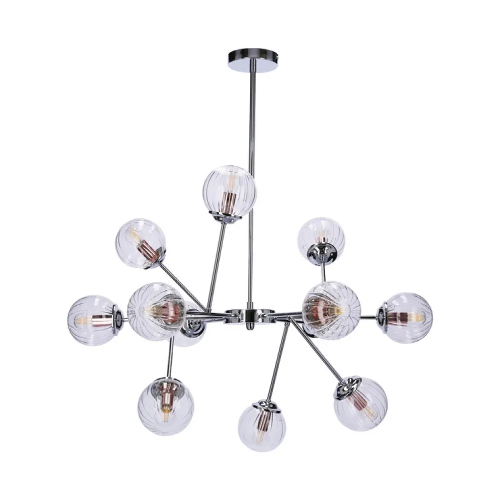 Oświetlenie Przedpokoju|Oświetlenie Jadalni>Candellux Lighting Lampa wisząca sufitowa chrom szklane klosze 12x40W Best