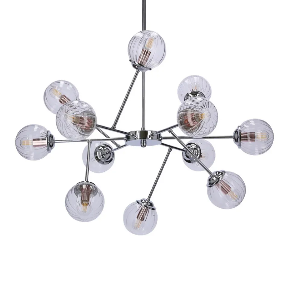 Oświetlenie Przedpokoju|Oświetlenie Jadalni>Candellux Lighting Lampa wisząca sufitowa chrom szklane klosze 12x40W Best