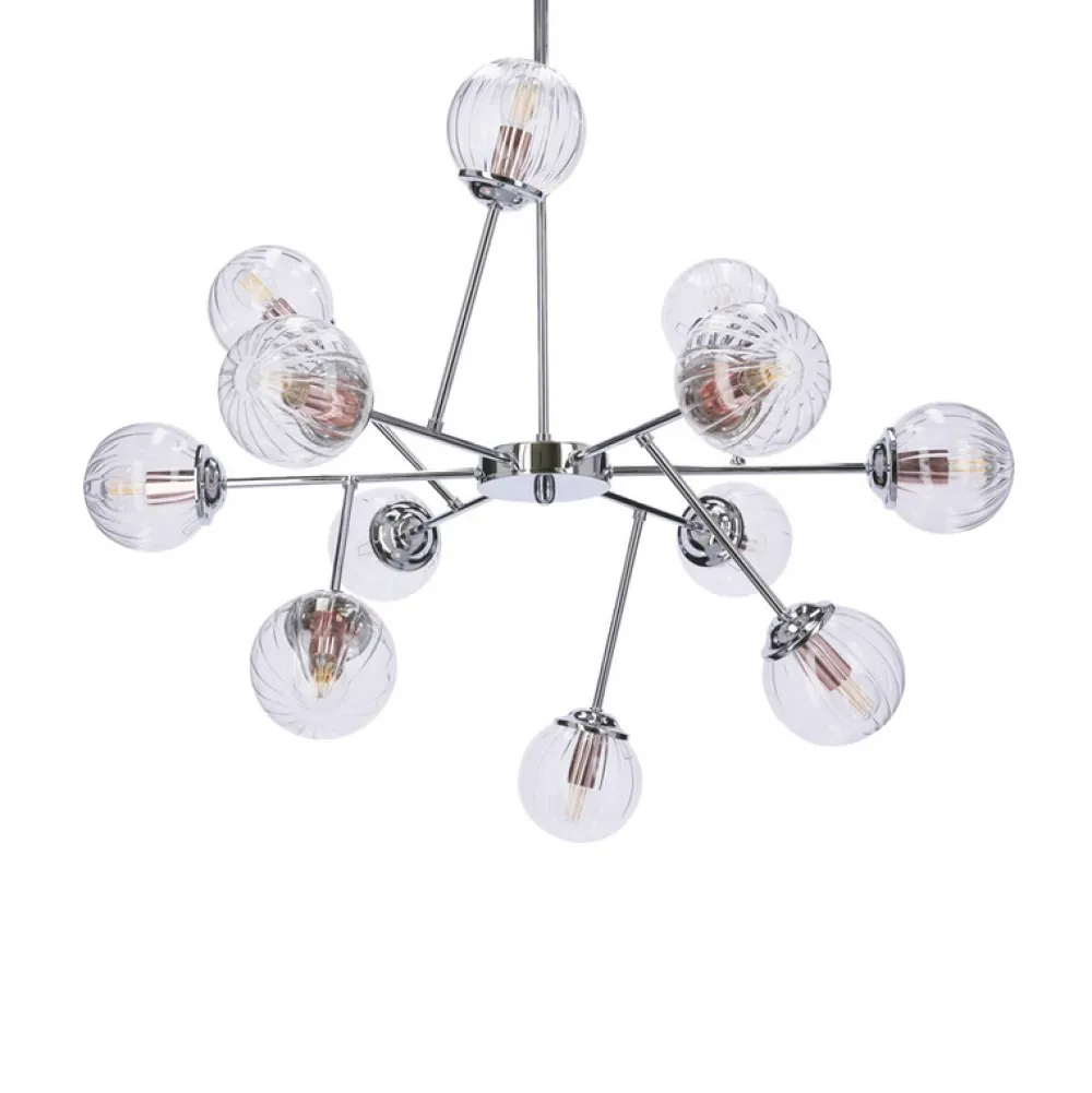 Oświetlenie Przedpokoju|Oświetlenie Jadalni>Candellux Lighting Lampa wisząca sufitowa chrom szklane klosze 12x40W Best