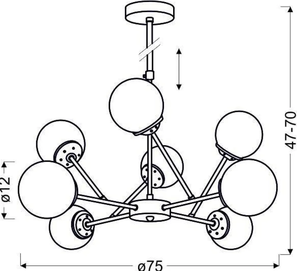 Oświetlenie Przedpokoju|Oświetlenie Jadalni>Candellux Lighting Lampa wisząca sufitowa chrom szklane klosze 8x40W Best