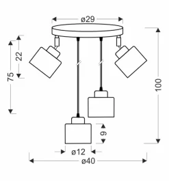 Oświetlenie Jadalni|Oświetlenie Kuchni>Candellux Lighting Lampa wisząca sufitowa czarna talerz 4xE27 Wama