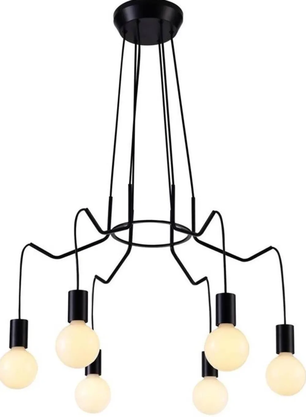 Oświetlenie Przedpokoju|Oświetlenie Jadalni>Candellux Lighting Lampa wisząca sufitowa czarna matowa oprawa 6x40W Basso