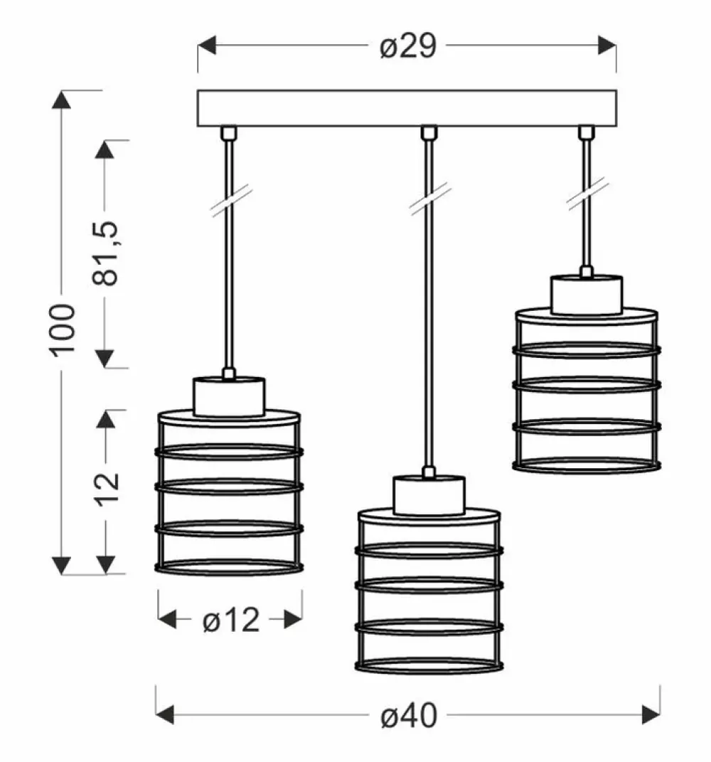 Oświetlenie Przedpokoju|Oświetlenie Jadalni>Candellux Lighting Lampa wisząca sufitowa czarna talerz 3xE27 Glob