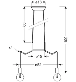 Oświetlenie Przedpokoju|Oświetlenie Jadalni></noscript>Candellux Lighting Lampa wisząca sufitowa czarna matowa oprawa 4x40W Basso