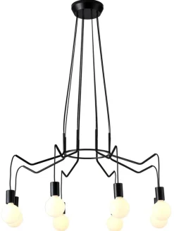Oświetlenie Przedpokoju|Oświetlenie Jadalni>Candellux Lighting Lampa wisząca sufitowa czarna matowa oprawa 8x40W Basso