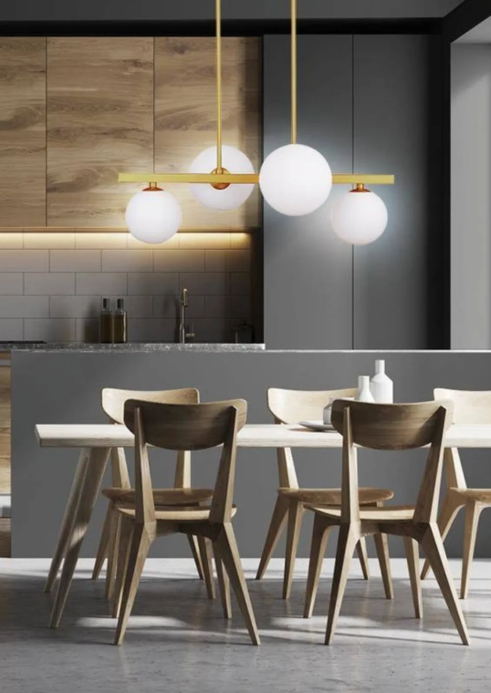 Oświetlenie Jadalni|Oświetlenie Kuchni>Candellux Lighting Lampa wisząca sufitowa mosiądz 4xG9 Kama