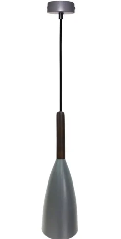 Oświetlenie Przedpokoju|Oświetlenie Jadalni>Ledea Lampa wisząca szara metal / drewno E27 Flen